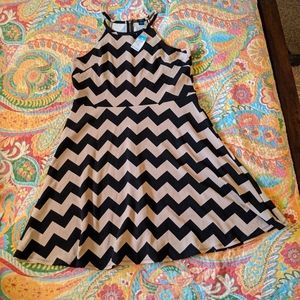 Chevron halter neck skater dress